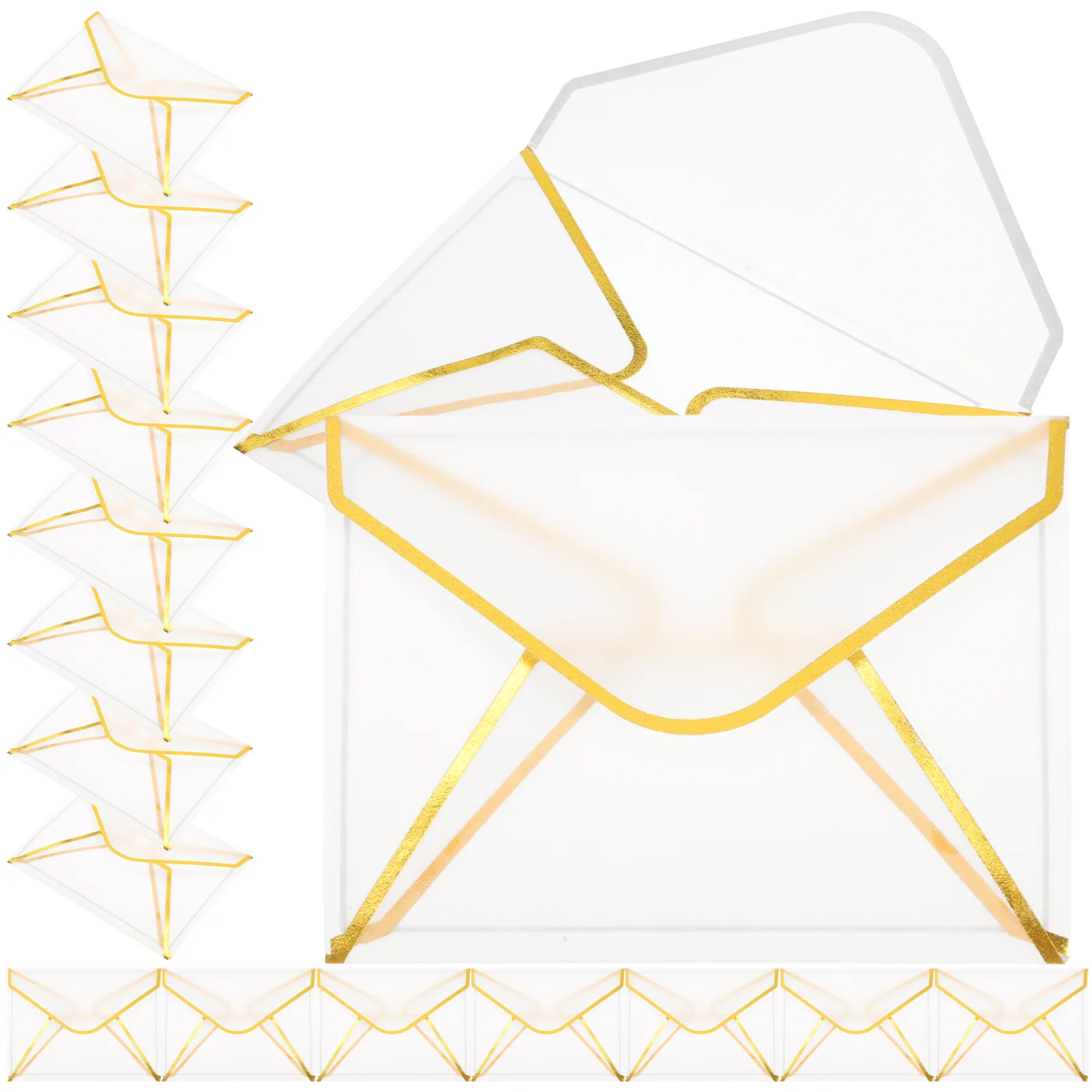

20pcs Vintage Transparent Envelopes Elegant Kraft Paper Invitations for Wedding Bridal Shower Birthday Party Card Gifts