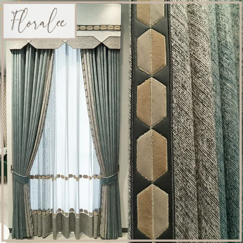 High-grade Simple Modern Curtains Living Room Bedroom Study Shading Custom Bay Window Light Luxury New Chinese Style Nordic