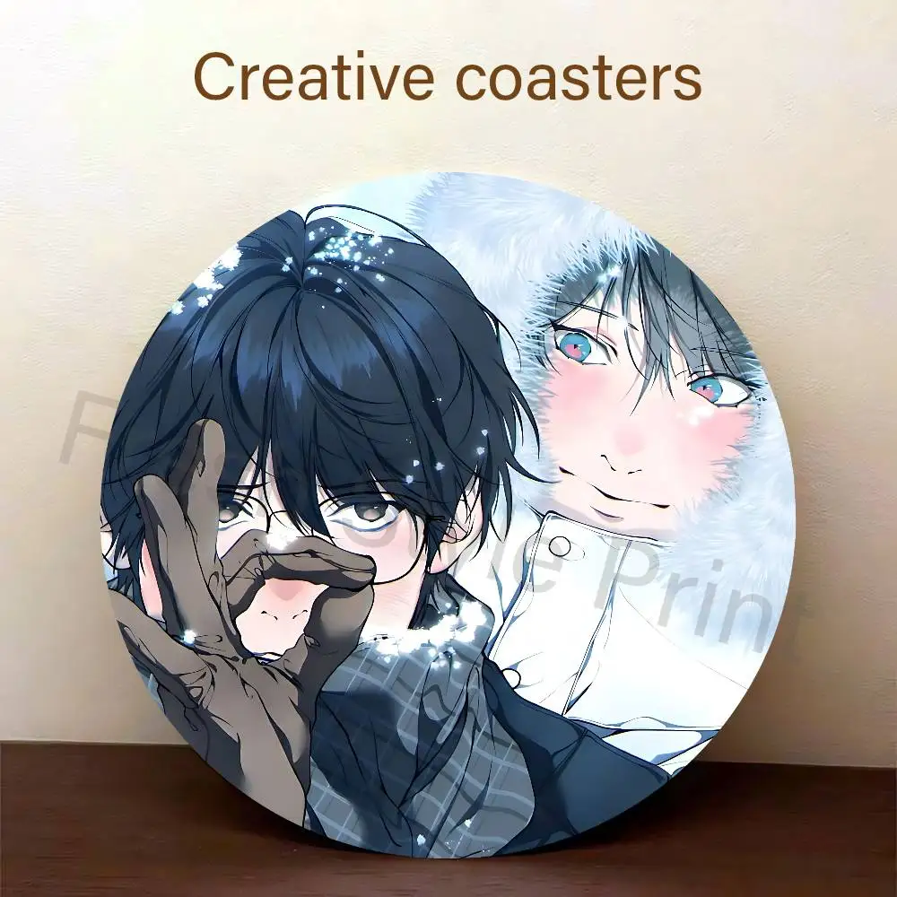 Manga L-Lost In The C-Cloud Wooden Coasters 10cm Round Cosplay Fans Collect Friends Gifts 5