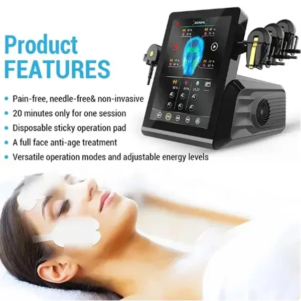 منتج جديد آلة تحفيز عضلات الوجه لشد الوجه آلة شد الوجه المغناطيسية وإزالة التجاعيد ومكافحة الشيخوخة