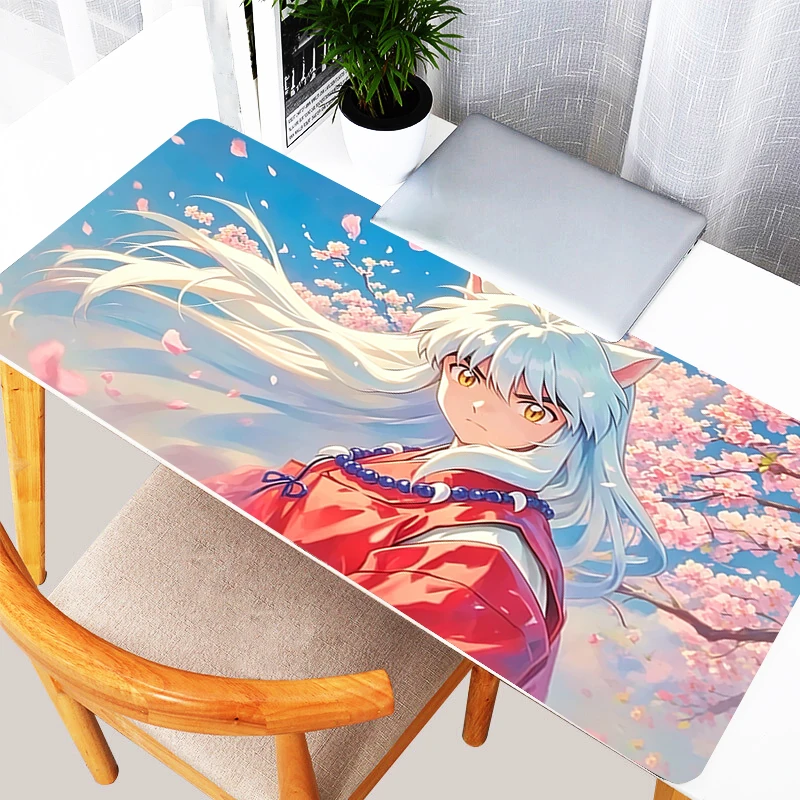 Computer Mouse Pad Large Gaming Mouse Pad Pc Accessories Inuyasha Anime Mouse Pad Gamer Extended Mousepad Stitch Edge Desk Mat