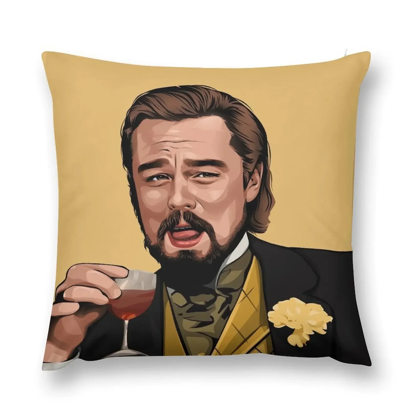 Laughing Leo Iconic Meme From Django Unchained Throw Pillow christmas supplies pillow cover christmas pillow