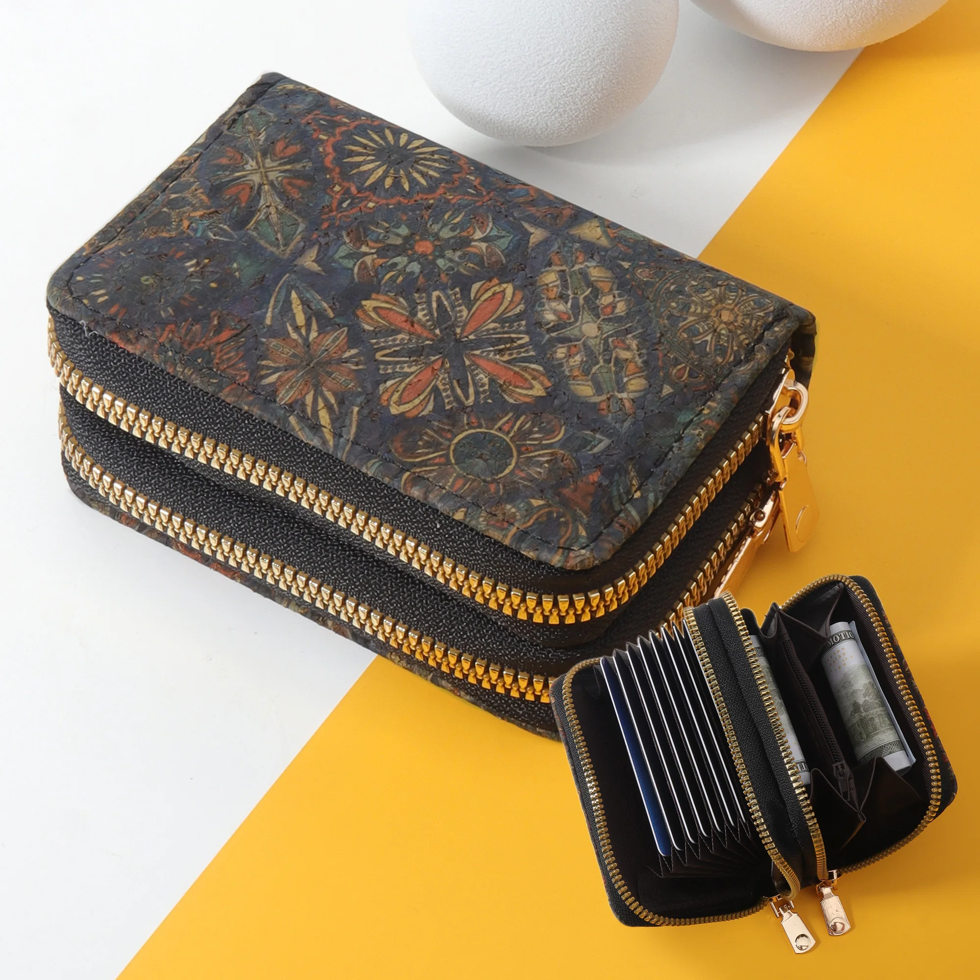 Fashionable women's wallet High quality PU leather credit card storage bag Simple and casual multi card holder, fashionable doub