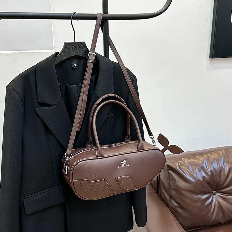 الخريف الشتاء خمر حقيبة يد ركاب حقيبة حقيبة كتف المرأة الكتف حقيبة كروسبودي لينة بولي Leather الجلود المحافظ العصرية #4