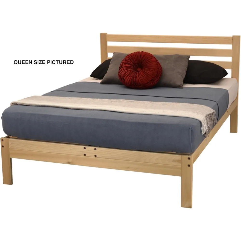 Queen Size Bed Frame, Unfinished, Platform Bed Frame