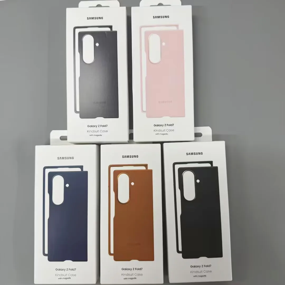 

Роскошный кожаный чехол для телефона с магнитной беспроводной зарядкой для Galaxy Z Fold 7 5G, полный защитный чехол