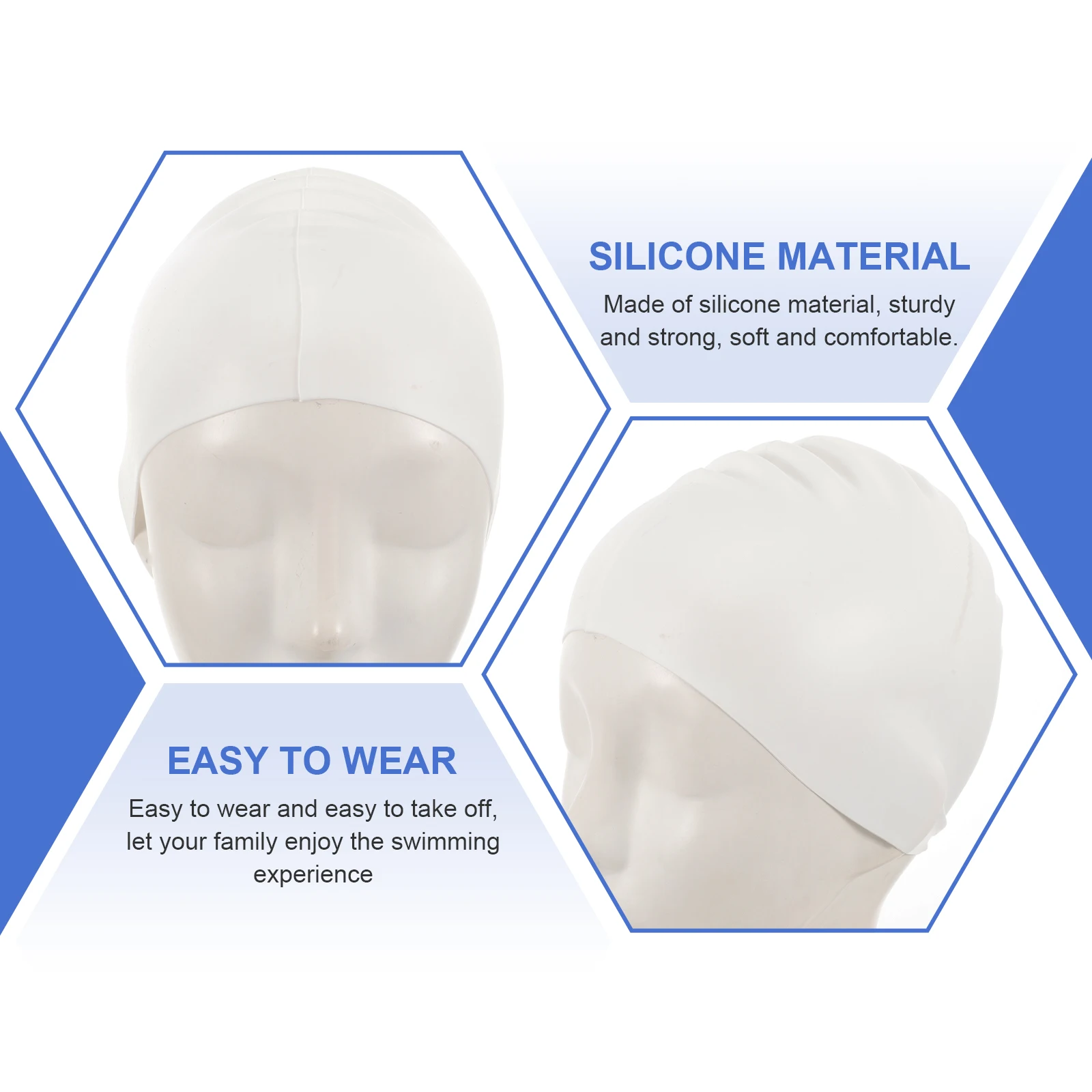 

Adult Swimming Cap Silicone Head Cover Ladies Caps Training for Women Elastic and