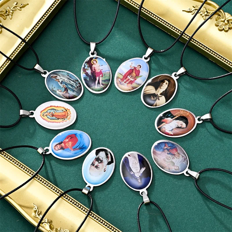 جديد سانت جوزيف القديس الدينية الجلود حبل شنقا ملصق قلادة بالجملة