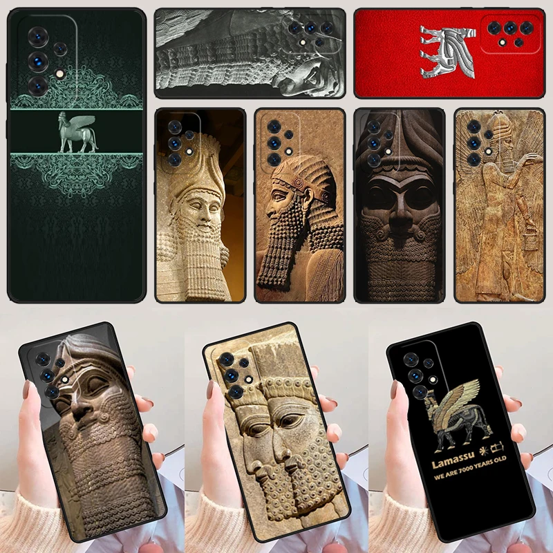 Assyrian Lamassu Winged Bull For Samsung Galaxy A52 A72 A73 A20e A21S A50 A70 A11 A12 A42 A31 A40 A51 A71 A32 A80 A91 Phone Case