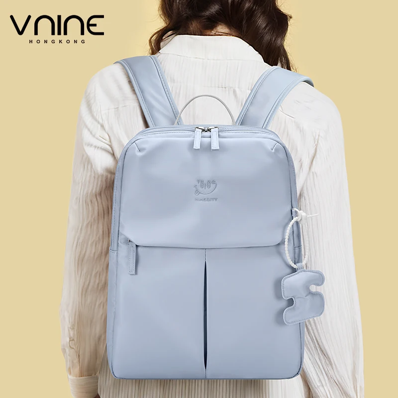 V.NINE Backpack Women Laptop Bag 13 inch Business Office Notebook Backpacks Slim Multi Pocket Back Pack Elegant Solid Waterproof