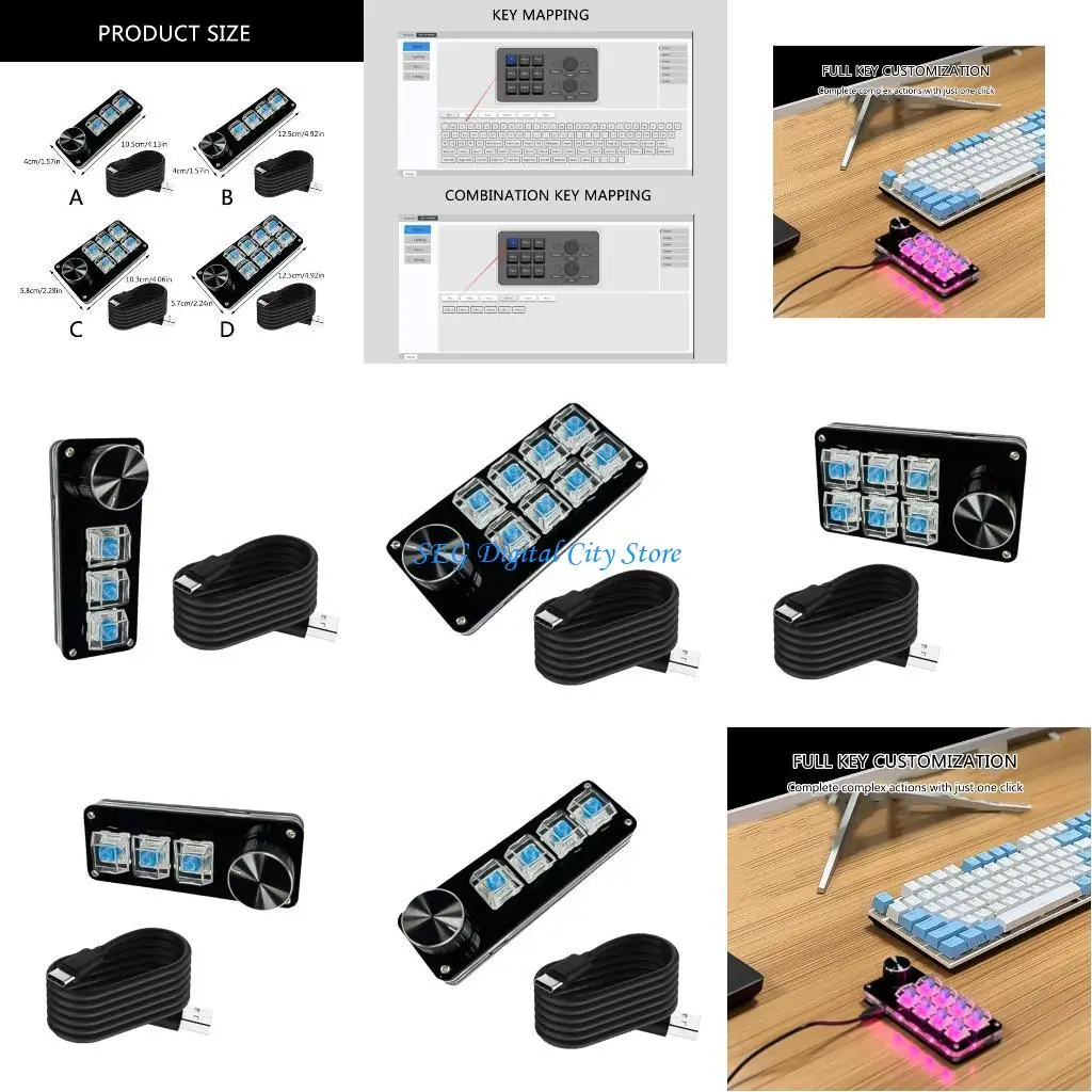 

U75B Customs Knob Keypad With Mechanical 3key/4key/6key/8key , Hot Swaps Switches for Improved Gaming Experience