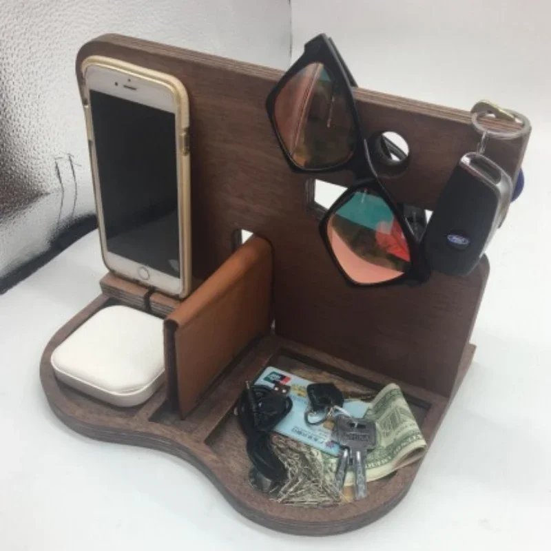 Multifunktionales Tablet-Organizer-Board, natürlicher Bambus, hochwertig lackiert, wasserdicht, schimmelresistent, stark und langlebig