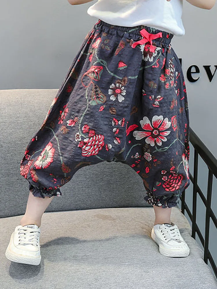 Girls Anti-mosquito Pants Children's Korean Version of Ultra-thin Pants New Summer Bloomers Loose Harem Pants Tide Summer