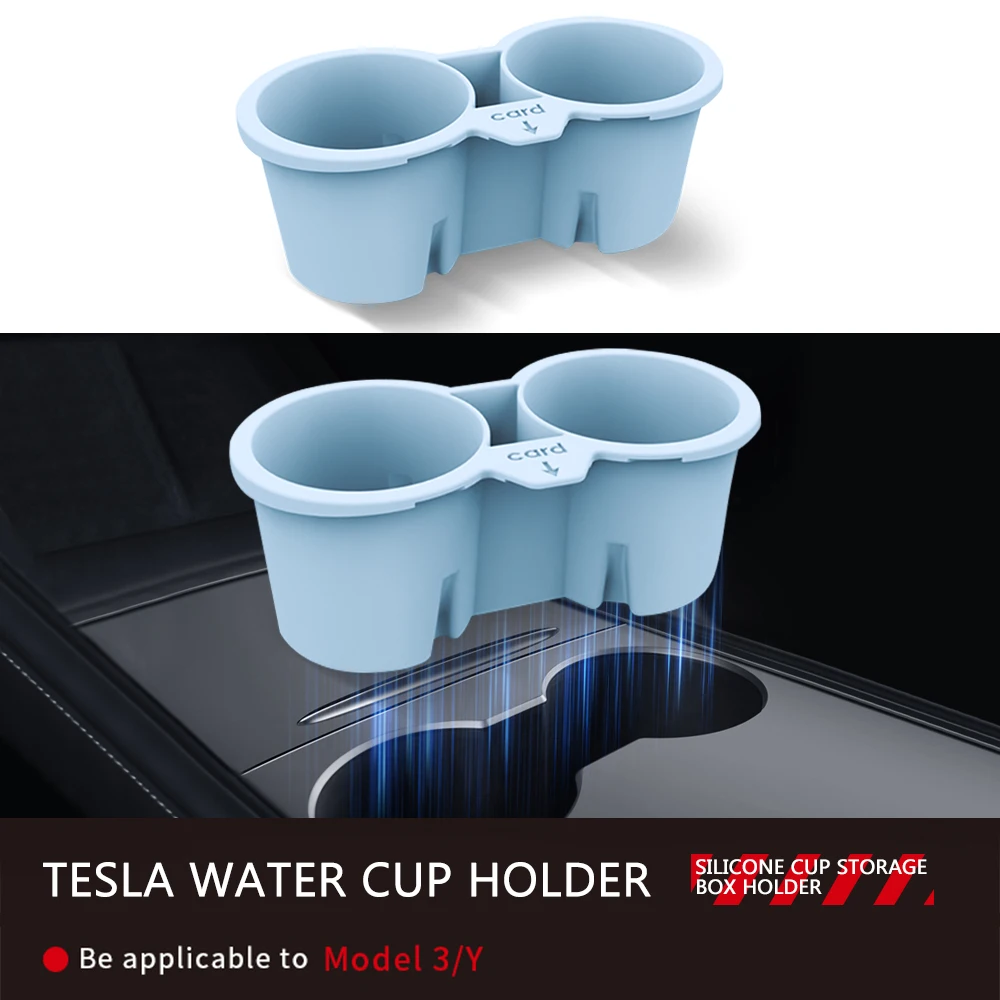 2023 modely Getränke halter für Tesla Modell 3 y Innen zubehör Mittel konsole rutsch fester Silikon Wasser becher Einsatz Telefon halter