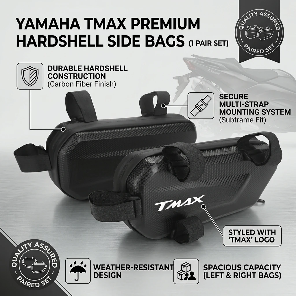 360° Waterproof Protection Hard Shell 3L Motorcycle Gear Bag With LOGO For Yamaha T MAX TMAX 500 530 T-MAX530 TMAX500