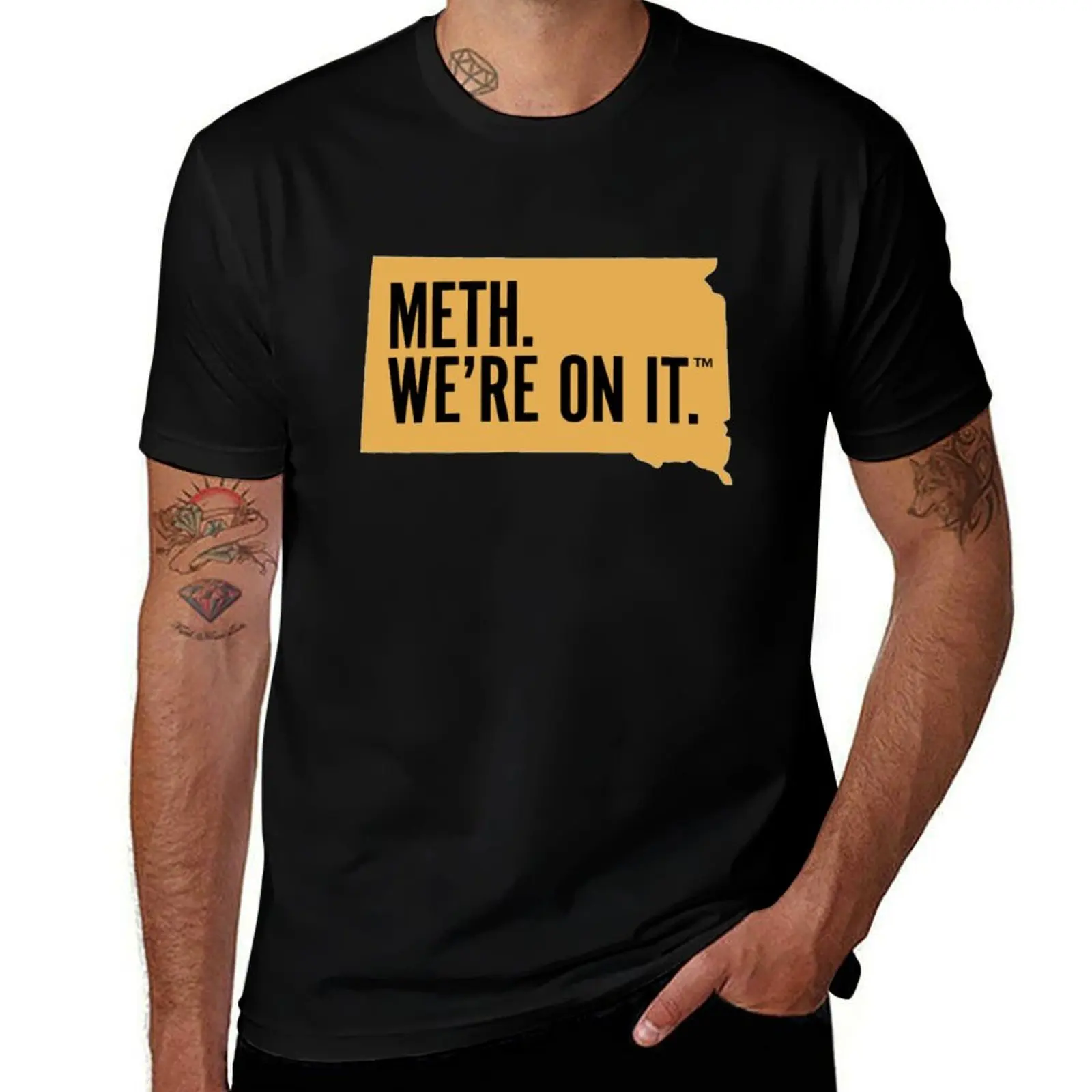 

Meth. We're on it - South Dakota Meth We're On It Gift T-Shirt Casual Fashion Short Sleeve Cotton T-Shirt
