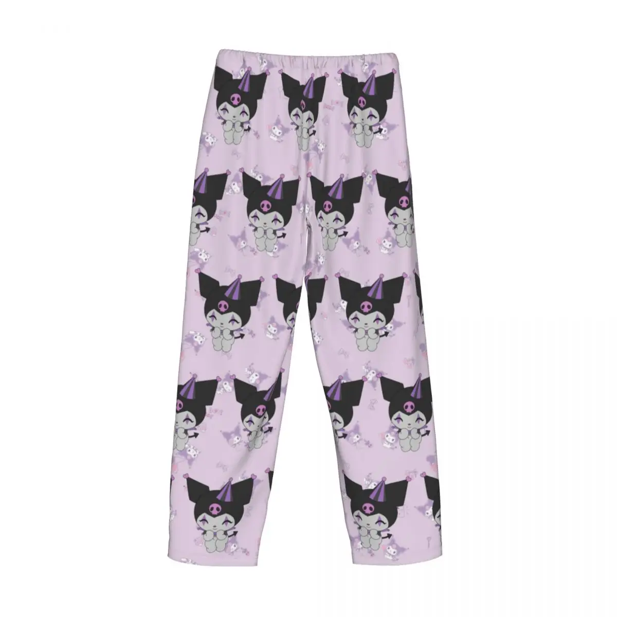 Pantalones de pijama personalizados Happy Kuromi, ropa de dormir para hombre, cintura elástica, pantalones bonitos Kawaii para dormir con bolsillos