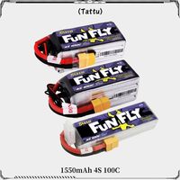 TATTU New FUNFLY 4S 14.8V 1550mAh 100C 4S1P Lipo Battery XT60 Plug for RC Drone FPV Racing