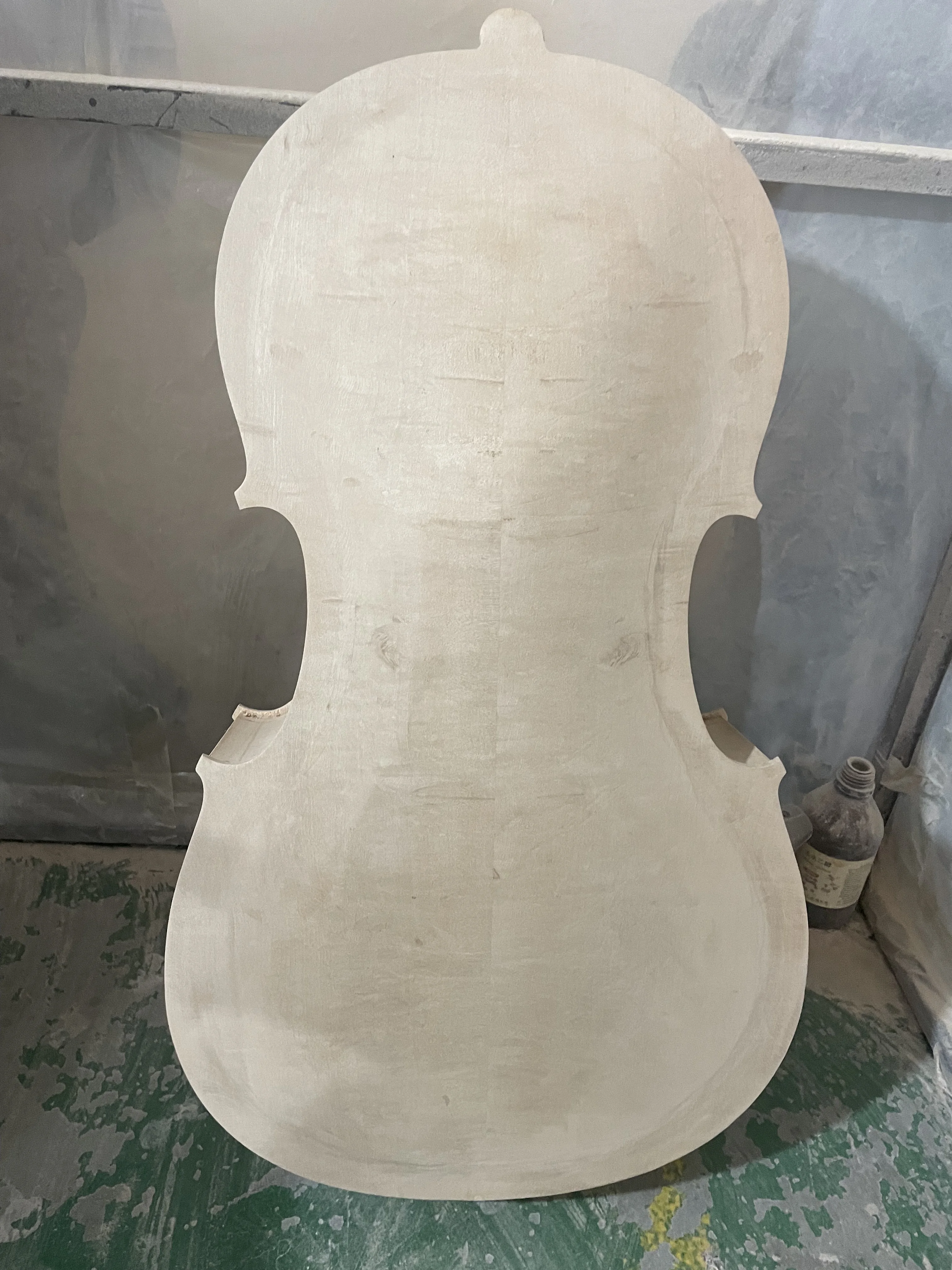 Semi Finished Cello Body and Neck Unfinished Maple Back Side,Spruce Panel,White Cello,1/4-4/4 Cello,Embryo Stradi Model,Handmade