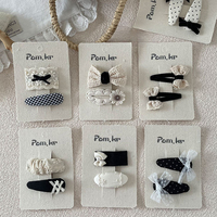 Baby Hairclips 2025 Spring Korean Sweet Bow Hairpins Dots Children's Fabric Side Broken Hair Bangs Clips Princess Hair accessory