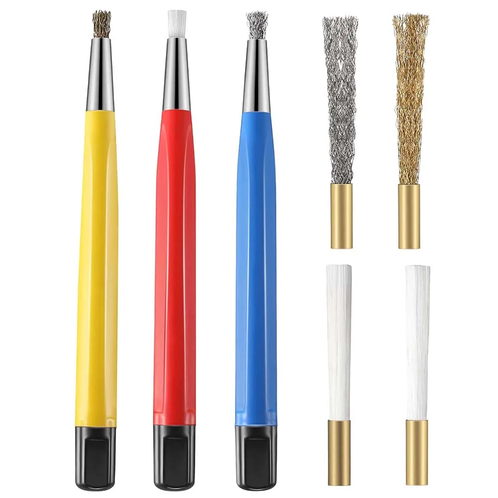 

1 шт./4 шт. щетка для удаления ржавчины, ручка из стекловолокна/латуни/стали/нейлоновая щетка в форме ручки, детали для часов, инструмент для полировки и очистки