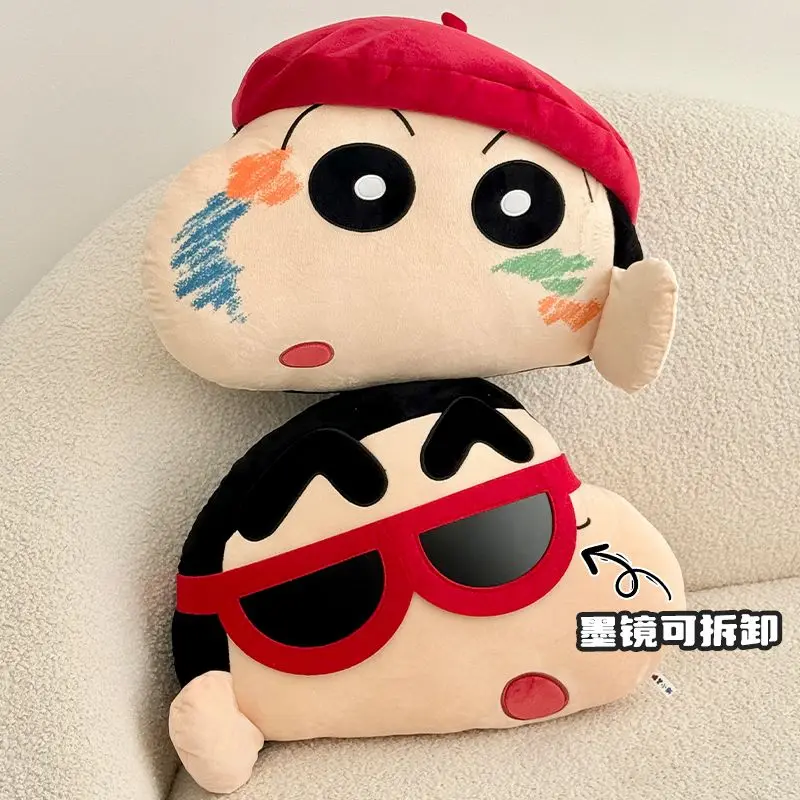 Cartoon Pillow Crayon Shin-Chan Detachable Headgearcushion Cute Home Decoration Kawaii Sofa Lumbar Cushion Creativity Girls Gift