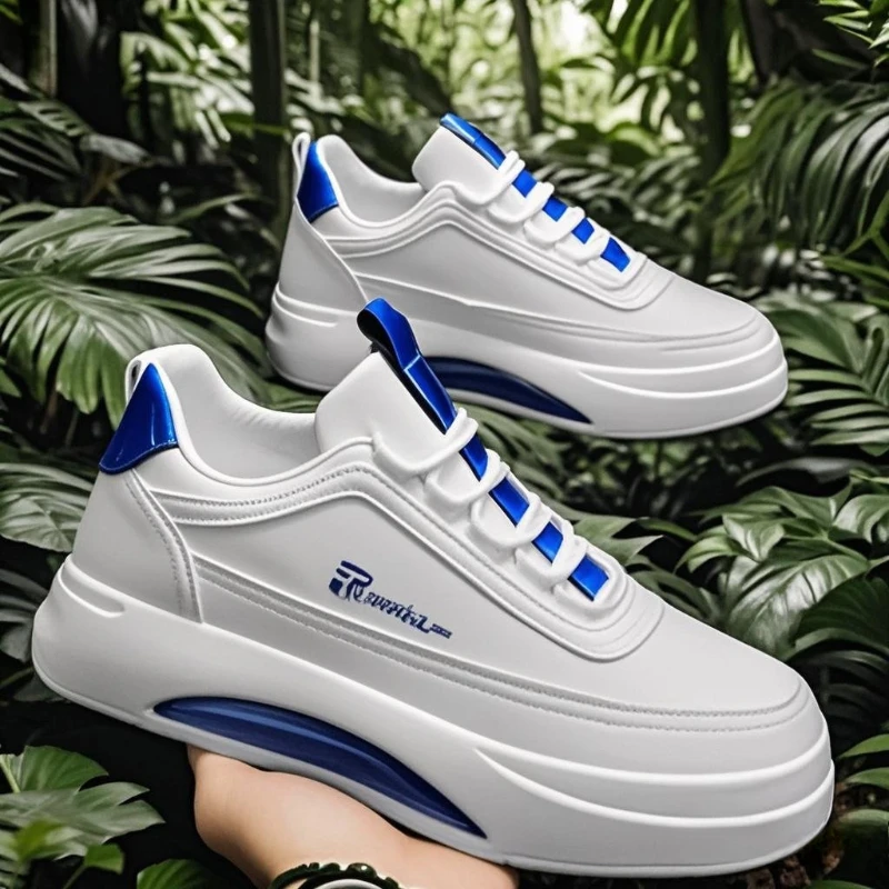 

Men Shoes High Quality PU Leather Board Shoes Male Casual Air Cushion Sneakers Solid Color Sports Footwear Anti Slip Tennis Shoe
