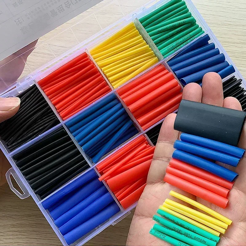 127/165/328/560/650/800pcs Heat Shrink Tubing kit 2:1 Shrinkable Wire Shrinking Wrap Wire Connect Cover Cable Repair Protection