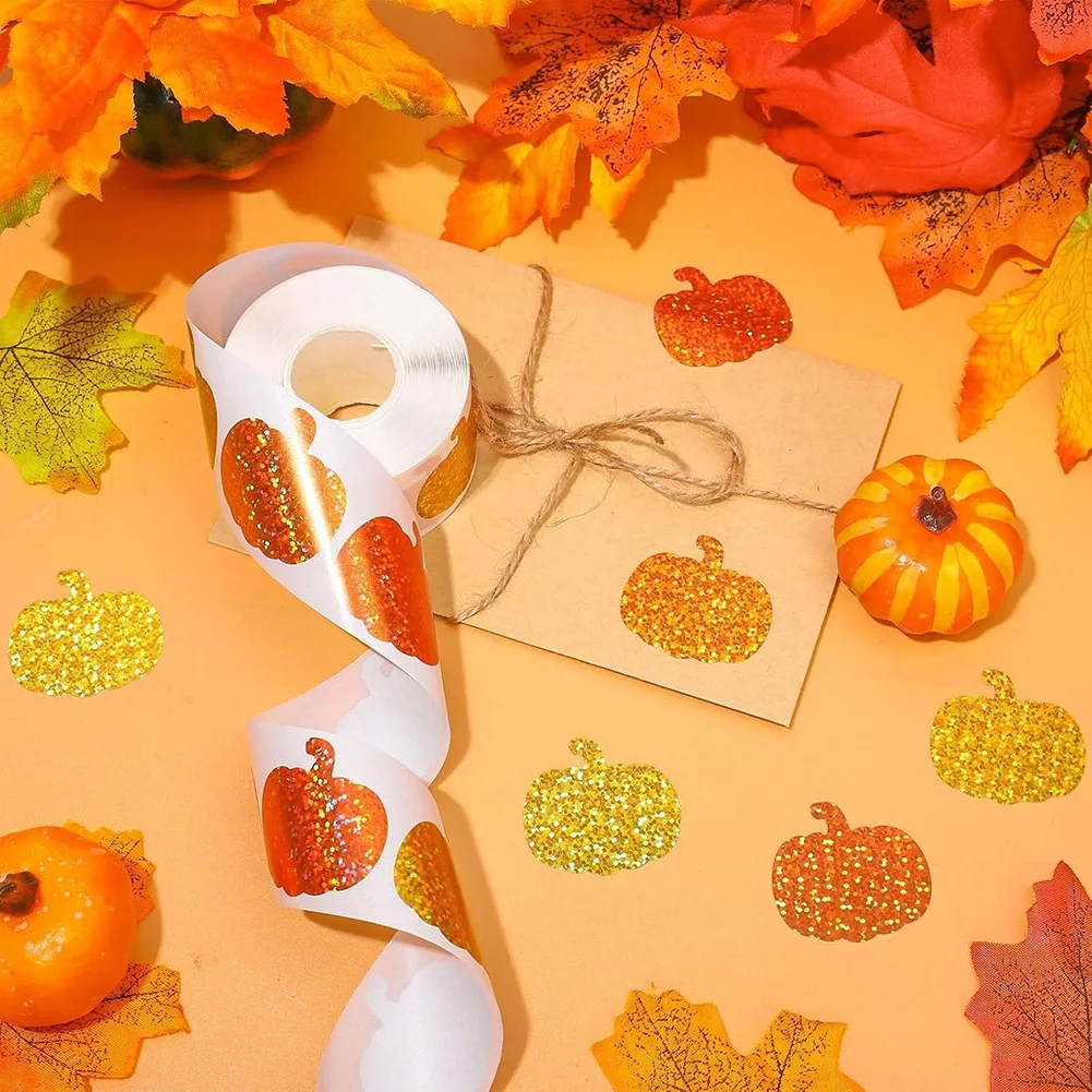 1pc Pumpkin Easter Circular Reward Paster Sparkling Pumpkin Labels Paster Handicrafts Home Decorations Spare Parts