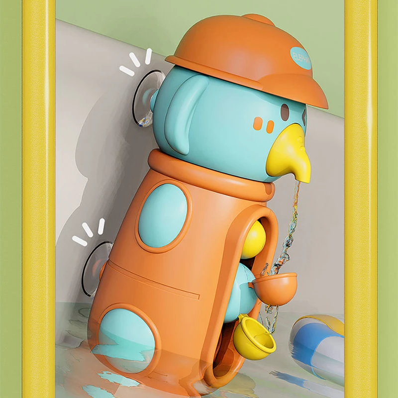 جديد لطيف بطة الفيل عجلة المياه استحمام الطفل حمام لعب الصيف الأطفال لعب المياه ألعاب سبينر مع كوب شفط للطفل