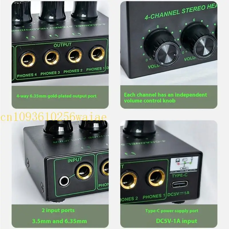 652F HZ400 Studio a 4 Amplificatore splific con adattatore cavi uditivi per effetti a colori per connessione
