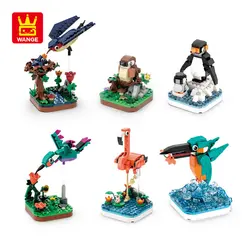 Birds Building Blocks Wonderful Animals Assembly Puzzle Children Toy Sparrow Hummingbird Flamingo Kingfisher Penguin Swallow