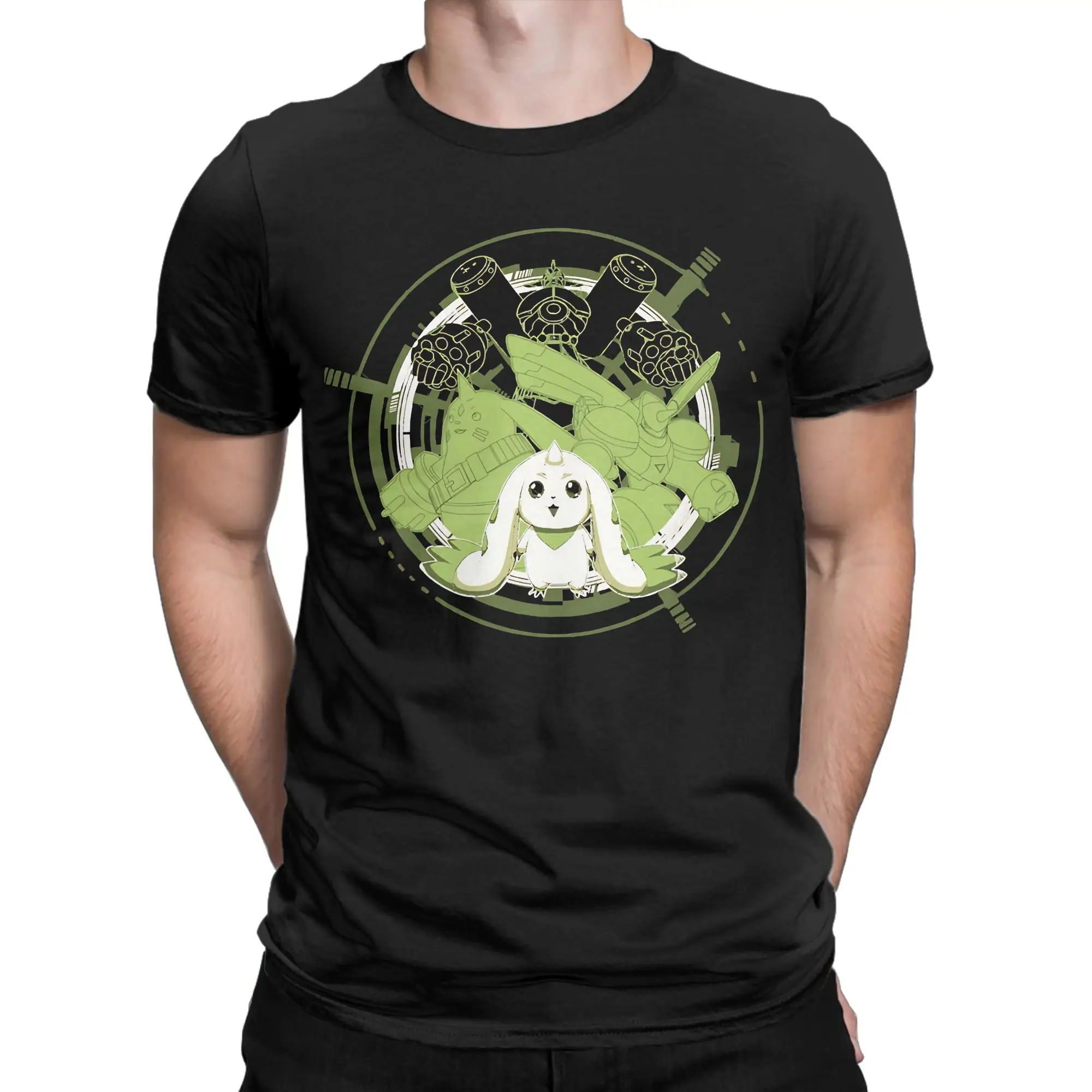 Bunny Tamer Graphic 100% Cotton T-Shirt D-Digimon Tops Tees For Men