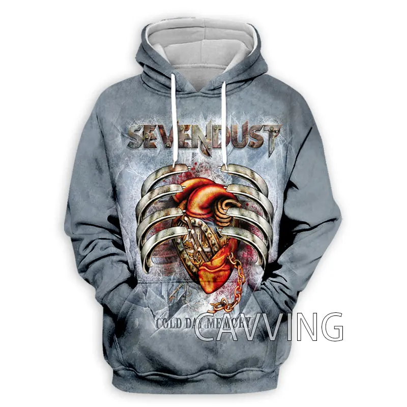 CAVVING 3D พิมพ์ Sevendust Rock Hoodies Hooded เสื้อ Harajuku เสื้อ Hoodie เสื้อผ้าสำหรับผู้หญิง/ผู้ชาย