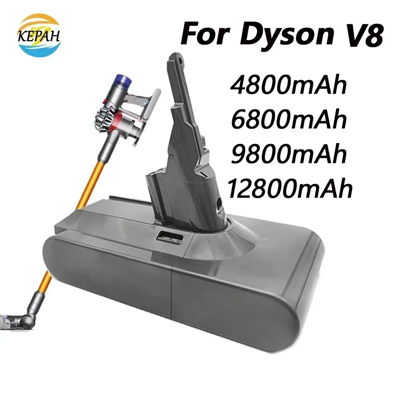 

100% новинка для V8 Dyson, сменный аккумулятор 21,6 В, 12800 мАч для Dyson V8, абсолютный беспроводной пылесос, аккумулятор для ручного пылесоса