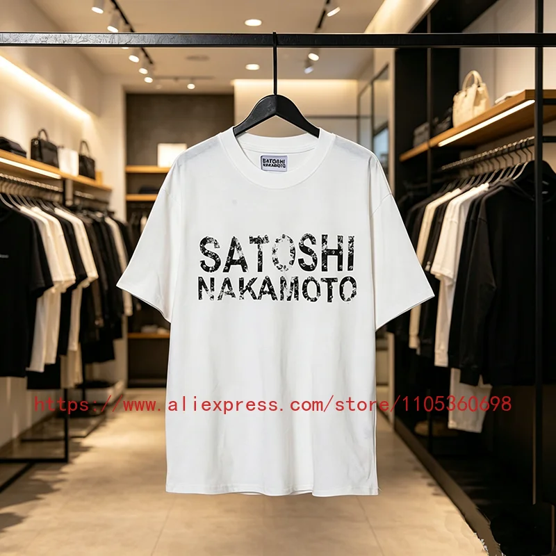 New Arrival Satoshi Nakamoto Men's T-Shirt Retro Faded Black Letter Everyday Wear Tee Top Fast Delivery