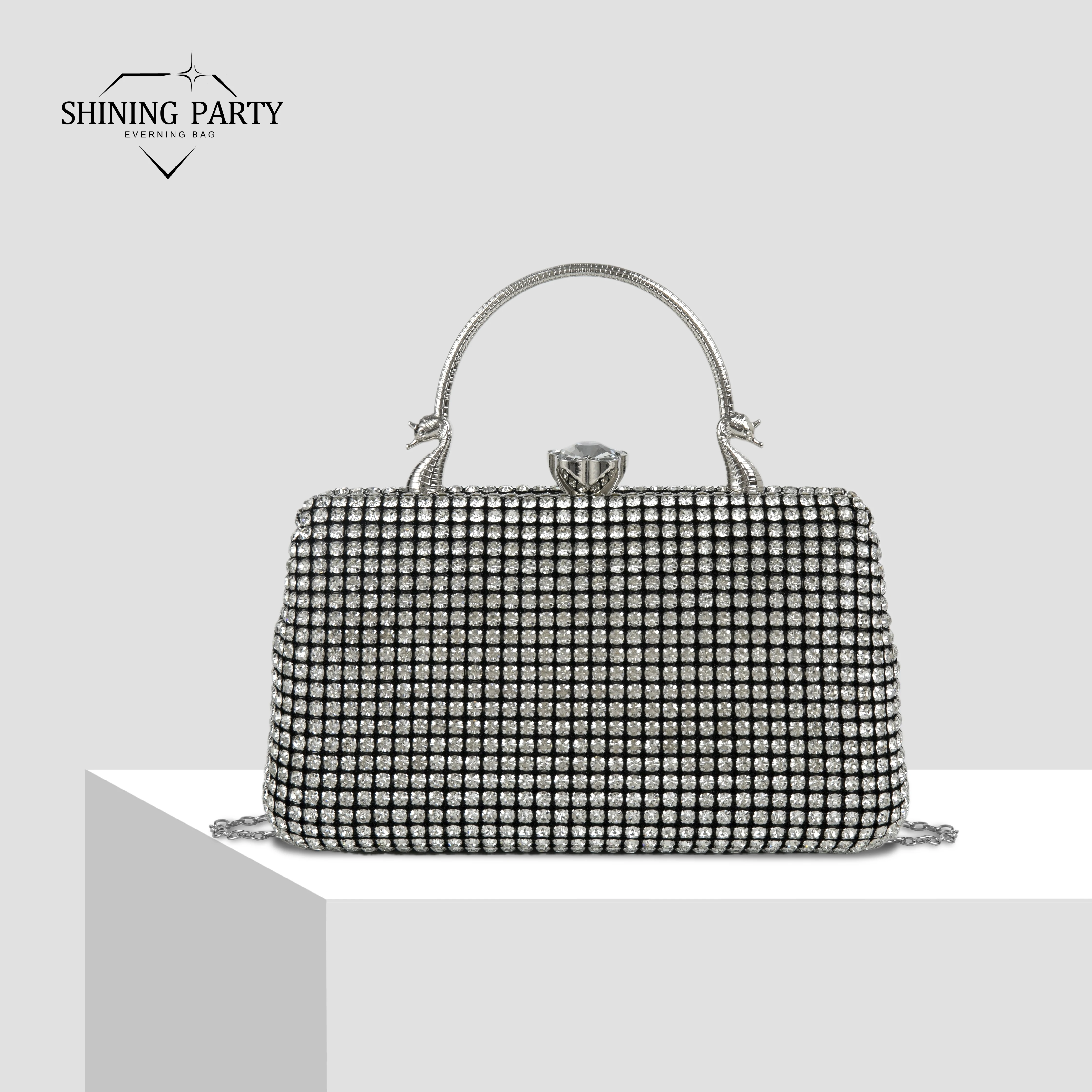 Light luxury diamond-studded high-end dress clutch bag 2024 new fashion celebrity evening bag female handbag messenger bag