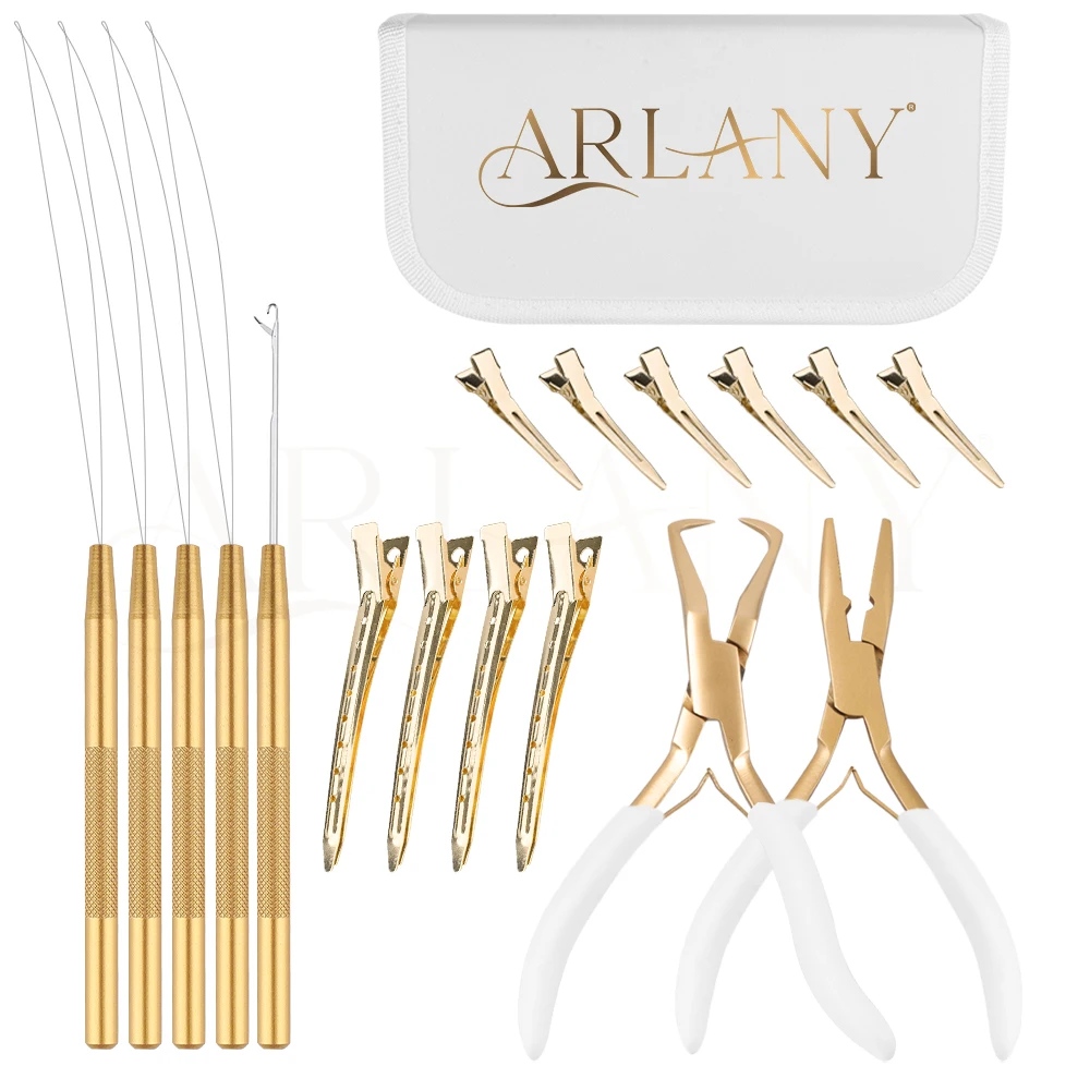 ARLANY Hair Extension Pliers Kit for Micro Ring Beads Sewing Weft Extensions Metal Hair Clips Stainless Steel Microlink Pliers