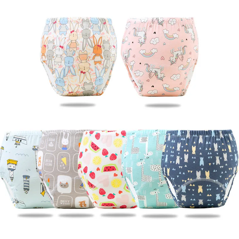 6 Layer reusable Cotton Baby Training Pants Infant Shorts Underwear Cloth Baby Diaper Nappies Panties Nappy Changing