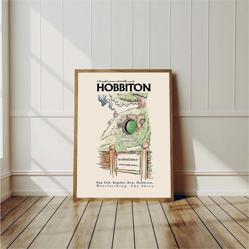 1pc frameless Canvas Painting Middle Earth Lothlorien Poster The Shire Prints Canvas Painting Middle Earth World Wall Art Pictur