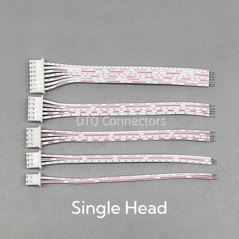 5Pcs XH2.54 Red White Line2/3/4/5/6/7/8/9/10P/12 Pin XH 2.54mm Female Plug Terminal Cable JST Wire Connector Single/Double Head