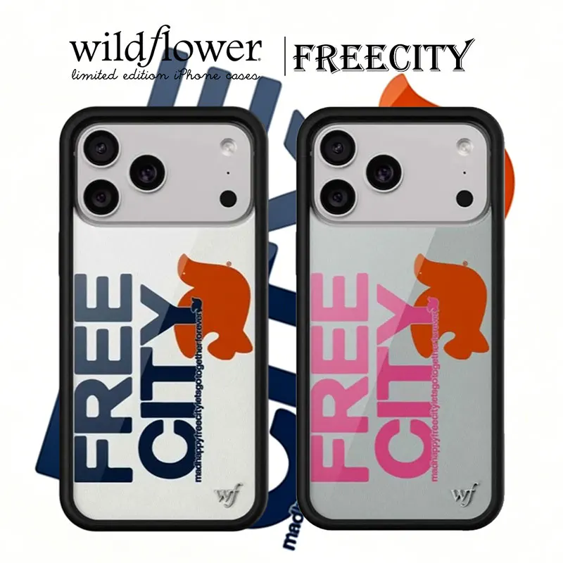 Funda para Teléfono Wildflower ins Free City Together Forever para iPhone 17 16 15 14 13 12 11 Pro Max Plus WF Trend, Carcasa Trasera Antigolpes