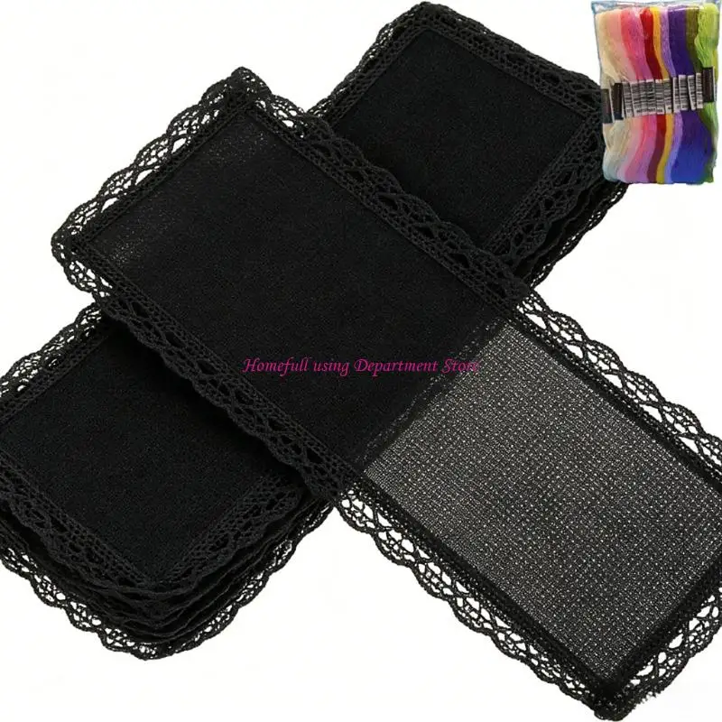  10PCS Embroidery Bookmarks Set Featuring Soft Cotton Fabric And 36 Vibranting Thread Color