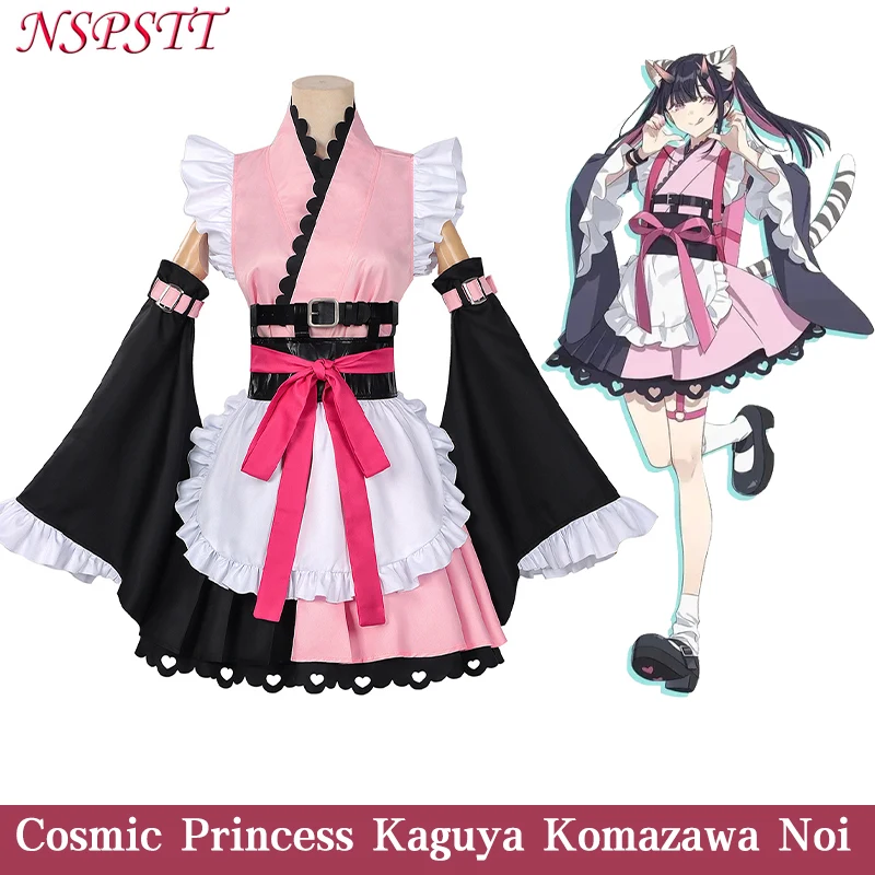 

NSPSTT Noi Komazawa Cosplay Costume Cosmic Princess Kaguya Pink Black Outfit Halloween Party Anime Role Play Suit