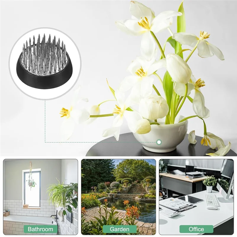 

Ultra 8-Pack Flower Frog 1.3 Inch Round Steel Flower Pins Flower Frog Holder Flower Arranger Rubber Base Floral Frog