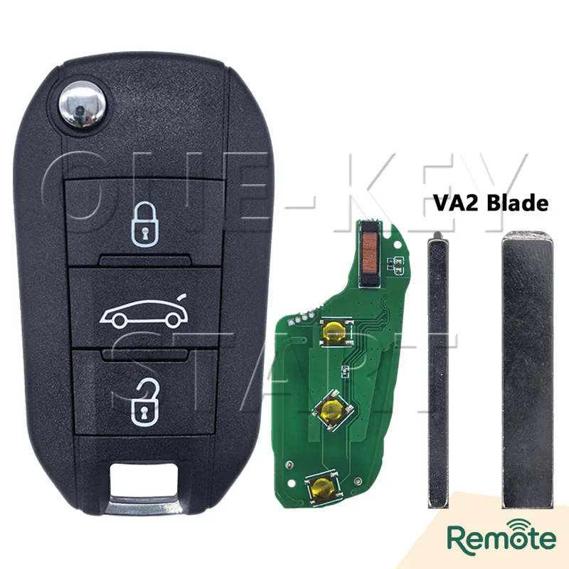 Für Peugeot 208 2008 301 308 508 5008 Für Citroen C2 C3 C4 C5 C6 4A Chip 433MHz Auto-Funkschlüssel VA2/HU83 Klinge【EIN-TASTEN-START】 – Detail 10