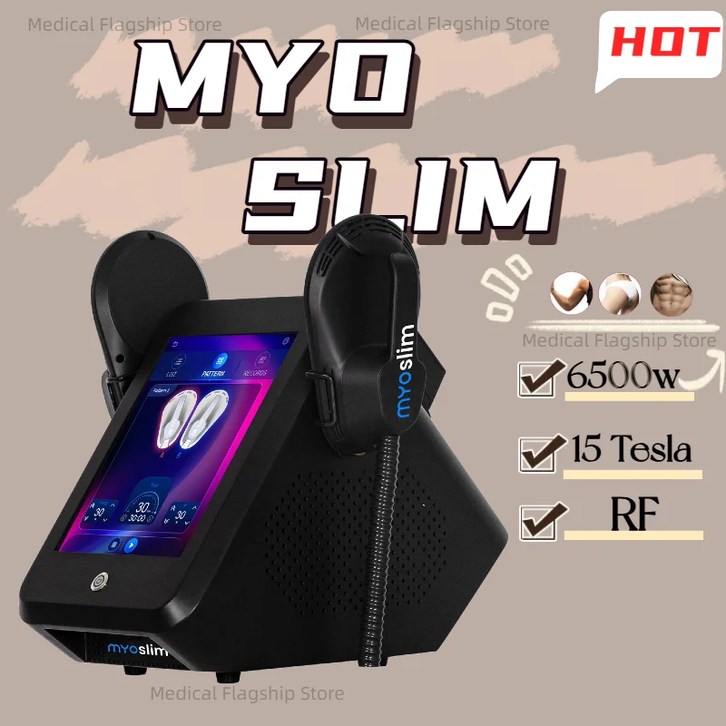 

MYOslim 6500W NEO RF Body Sculpting Machine 15T Fat Burn Muscle Toning Electromagnetic Slimming Device for Pelvic Abdomen