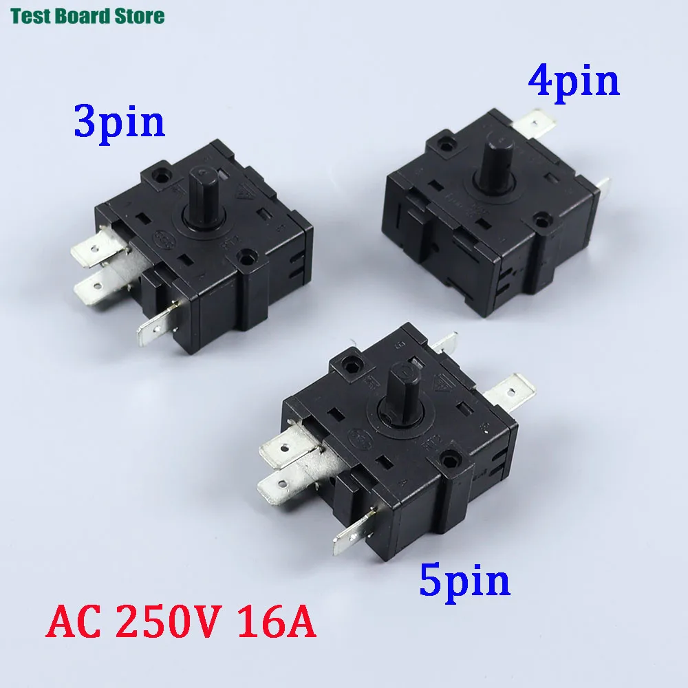 

1piece Electric Room Heater Position 3Pin 5Pin 3 Gear 4 Rotary Switch Selector AC 250V 16A Radiator