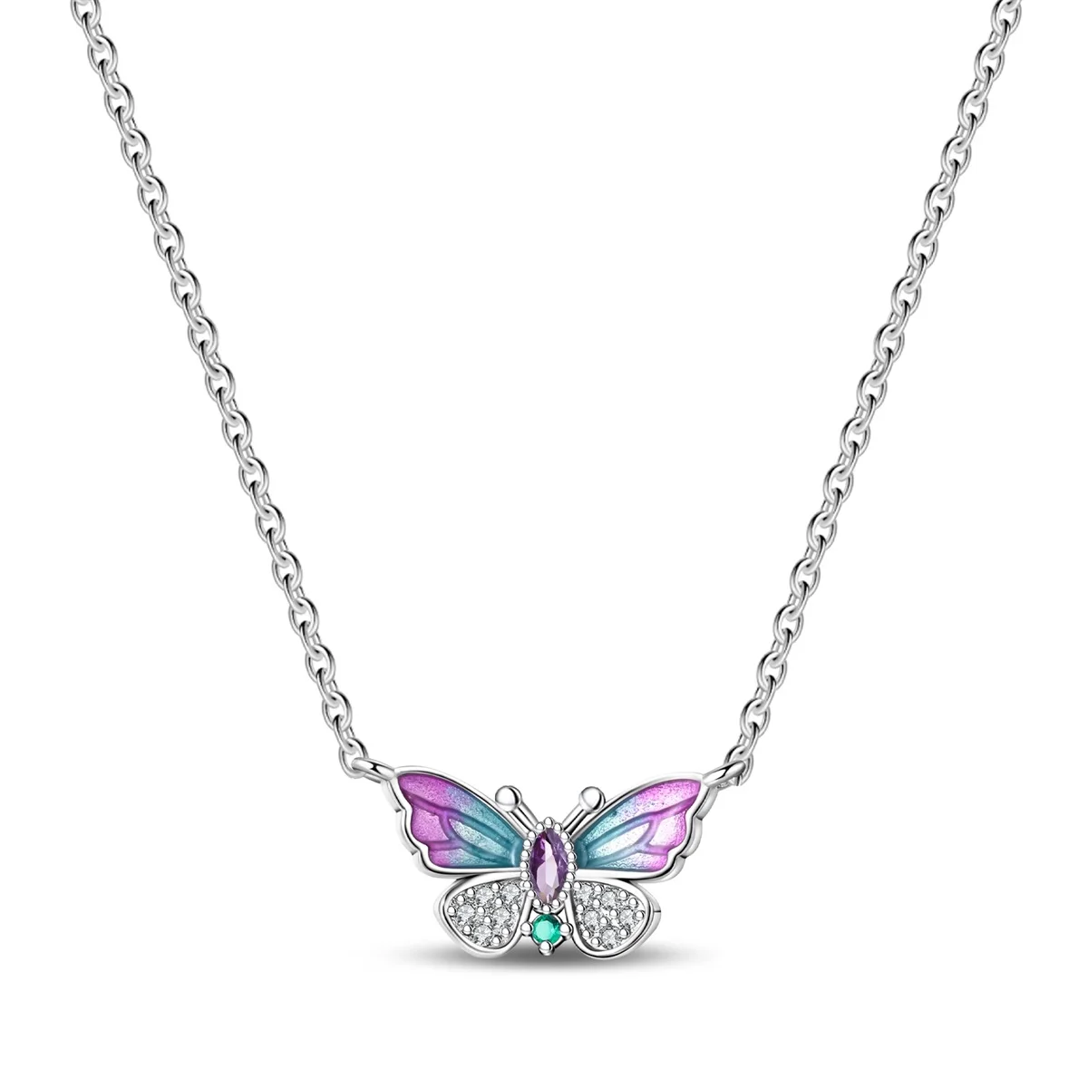 Hot sales 925 Sterling Silver Angel Wings Necklace With Teardrop Zirconia Pendant Elegant Chain Necklace For Women Party Jewelry view 5