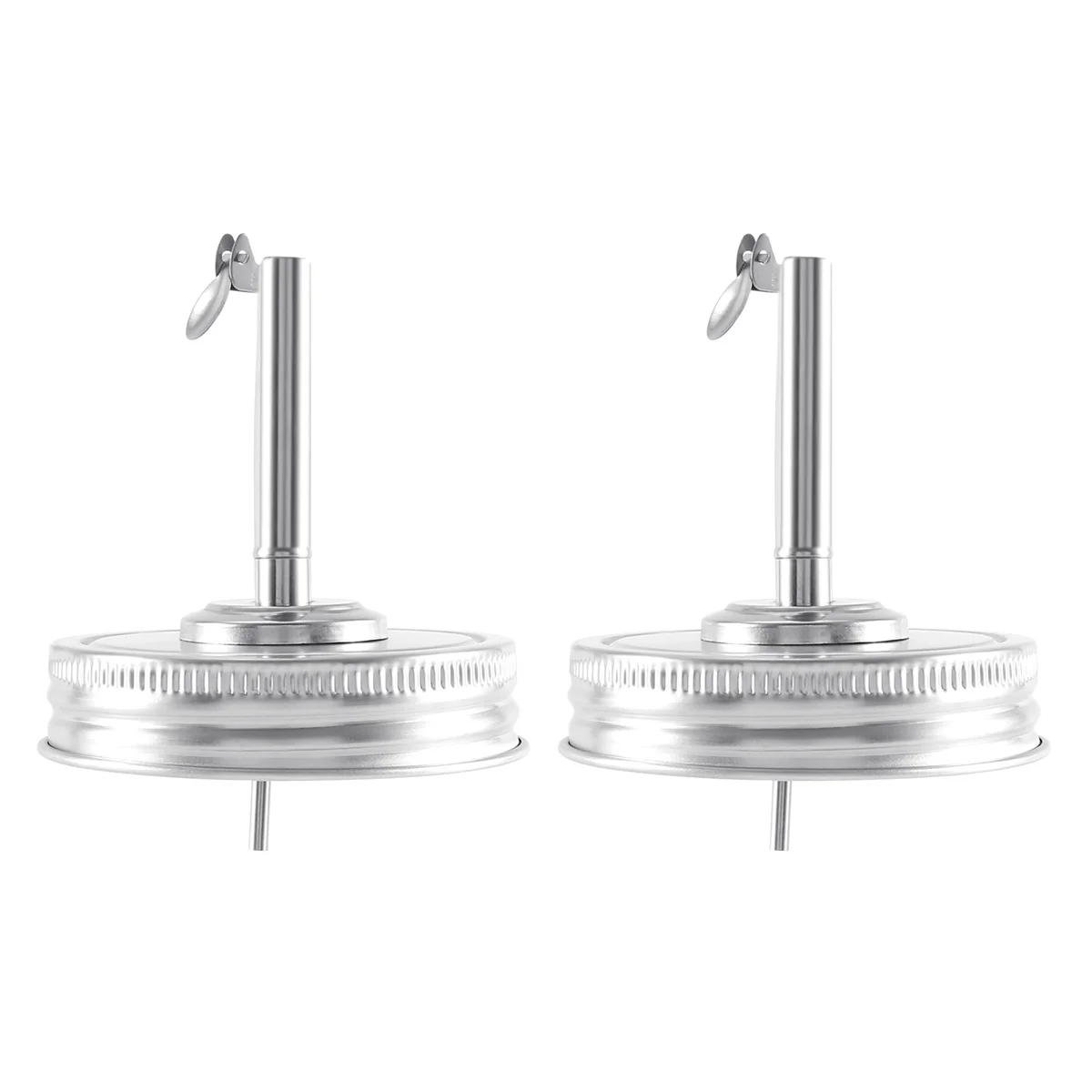 2 Pieces Jar Oil Spout Lid Oil Pour Spout Dispenser Lid Regular Mouth Oil Pour Lid with Caps Compatible with Mason Jar